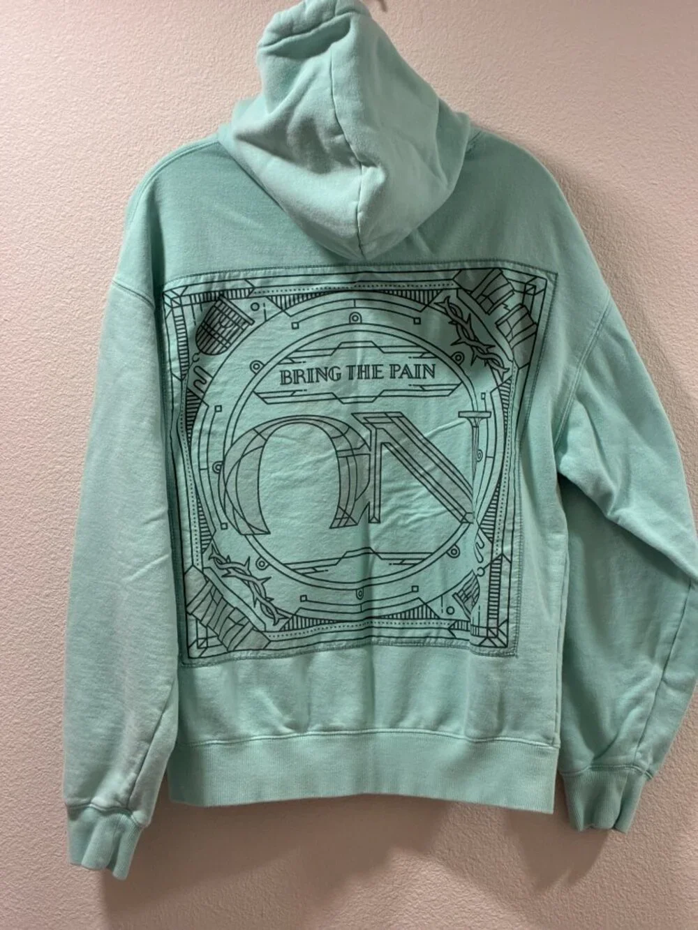 BTS Official ON 08 Mint Green Bring The Pain Big Hit Pullover Hoodie XL